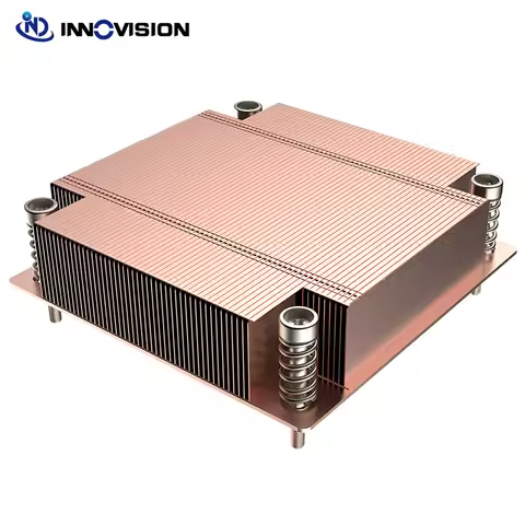 New Full Copper 1U Passive Fanless CPU Cooler For Intel LGA1700 78x78MM Hole Spacing 200W TDP
