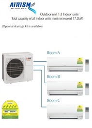 MITSUBISHI ELECTRIC AIRCON STARMEX R32 INVERTER SYSTEM 3 (5 TICKS) - SUPPLY ONLY