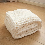 【Super low price】Comfortable Chunky Knit Blanket Soft Hand Knit Chenille Throw Blanket Thick Cable B