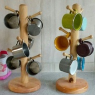 GANTUNGAN Wooden Mug Holder Wooden Cup Hanger 38cm