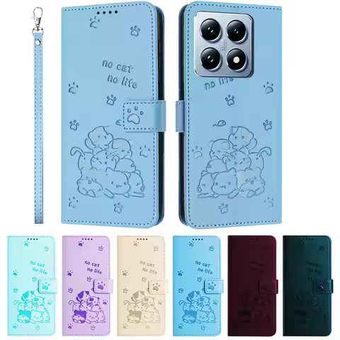 Wallet Phone Case for Xiaomi POCO F6 X6 X5 M6 F5 Pro M5S C65 C75 Redmi 14C 13C 12C 10C A3 Cases Kawa