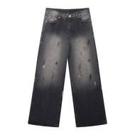 ❤❀ [Ready Stock] ❤ Acne Studios Jeans Hand Drawn Ink Splatter Distressed Casual Loose Pants Jeans Su