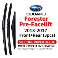 (Front+Rear 3pcs) Silicone Windshield Wiper Subaru Forester Pre-Facelift(2013-2017) Hydrophobic Wipe
