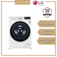 LG 8.5kg, Slim AI Direct Drive Front Load Washing Machine FV1285S4W [ FRENSHI ]