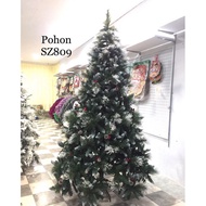 MERAH 90cm Red Christmas Tree Pine Cone Snow Fridge Xmas Tree SZ809