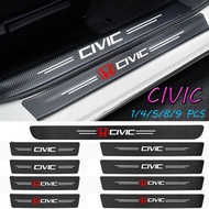 For Honda Civic Car Sill Sticker Anti-Scratch Waterproof Trunk Carbon Fiber Leather Protector Sticke