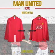 ( Ready Stok ) Lengan Panjang Jersey Baju Bola Retro Vintage Mu Home Final Moscow 2008 - Higt Qualit