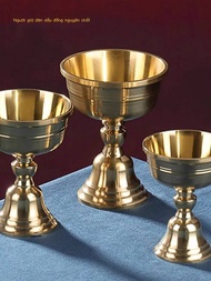 Thick base, pure, flower edge, butter, polished copper lamp, eternal light candle holder, for sale