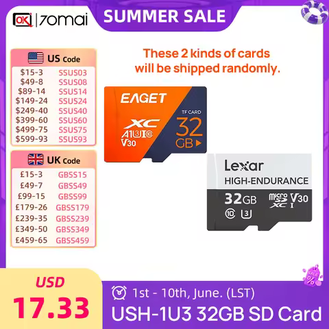 Lexar High Endurance 64GB Micro SD Memory Card USH-1 U3 Max 100MB/S Waterproof TF Card for 70mai 4K 