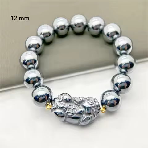 EBUTY Natural Terahertz Stone Bracelets Pixiu Cat Claw Nine-Tailed Fox Bracelet For Men Women 8/10/1