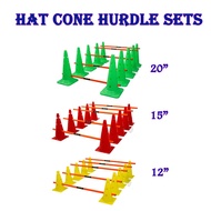 12", 15", 20" Hat Cone Hurdle Set Coaching Fitness Training Kit