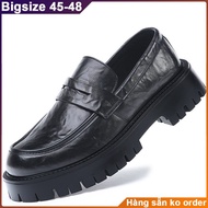Large height-increasing loafers for men with big feet 29-30cm. Big size chunky loafers 46-47Eu (48Ch