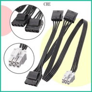 CRE 6Pin to 4Pin 4Pin D Type X3 X4 GPU PCIe Power Cable For LEADEX G650