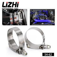 1 Pair SS304 CLAMPS 2" INCH 54MM-62MM STAINLESS SILICONE TURBO HOSE COUPLER T BOLT CLAMP KIT Car Acc