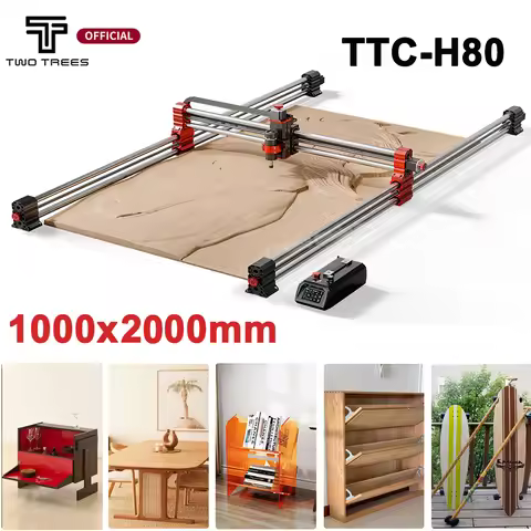 Twotree TTC-H80 CNC Engraving Machine 500W Spindle Motor 3Axis/4Axis 1000x2000x100mm for Stainless S
