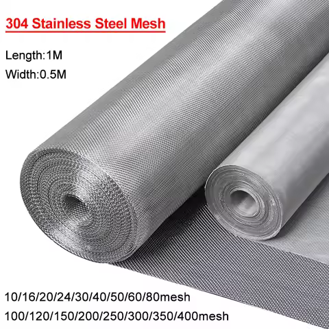 50x100cm Food Grade 304 Stainless Steel Metal Filter Mesh,10-400 Mesh Home Kitchen Water Oil Bean Po