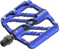 BUCKLOS MTB Flat Pedals Mountain Bike Pedals, Adult Road Bike Bicycle Pedals Large Platform Nylon No
