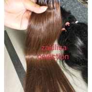 HAIR EXTENSION BROWN 55CM Natural....contents 20 strands - 100 strands