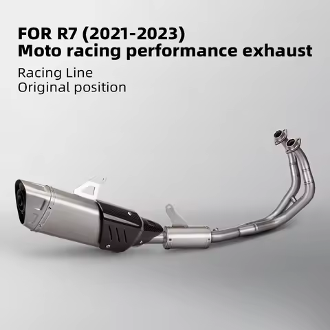 Exhaust MotorcycleFor YZF R7 2021 to 2025 Performance Full System Stainless Front Pipe Carbon Cover 