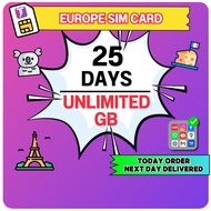 J Travel 【 UK EUROPE SIM Card 】Europe Travel SIM Card Multi Coverage 欧洲SIM卡 欧洲无限流量 Europe Simkad