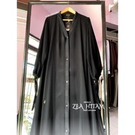 HITAM Black ZEA ABAYA | Black BUTTON GAMIS BY ASY SYAKIRA FASHION TEMBORO Abaya Abaya Dress Jubah Ab