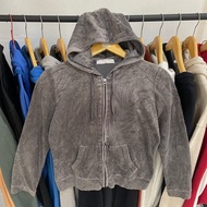 [PRELOVED] GIORDANO JACKET - JACKET VELVETbeludru - VELVET JACKET - FUR JACKET - SIZE M