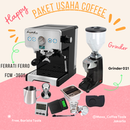 PAKET Mesin Kopi Espresso 3605+grinder 021+Tools