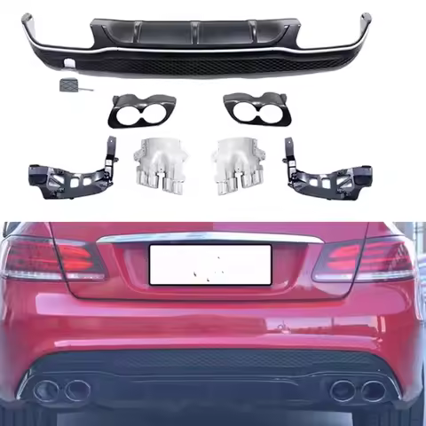Exterior Rear Bumper Diffuser Spoiler Tail Pipe Exhaust Tip Boot Bodykit For Mercedes Benz C207 E Co