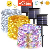 Solar LED Copper Wire Light, Garden Pathway Lamp, 50 LEDs, IPX4 Waterproof, 8 Modes, Decorative Ligh