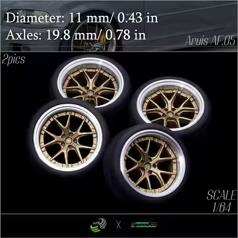 1/64 Speedcg Metal Outer Ring Wheels Diameter 10mm&11mm with Rubber Tires Kit Luxury Model Car Tomic