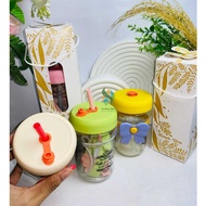 Souvenir Bottle Straw Silicone Ribbon Gorgous Coquette Glass Aesthetic Drinking Tumbler Screen Print