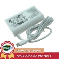 Genuine LG Gram Laptop AC Adapter Charger For LG Gram 15Z90Q 16Z90Q 17Z90Q 16Z95PD 16Z90P 14Z90P 20V 3.25A 65W USB TYPE-C ADT-65DSU-D03-2 ADT-65FSU-D03-EPK