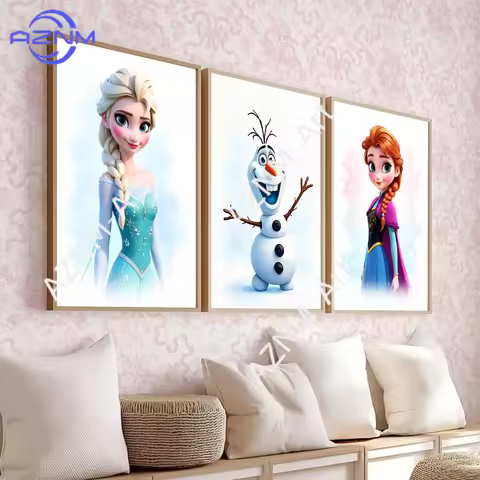 1PC/3PCS Frozen Wall Art Prints Elsa Anna Olaf Girls Room Decor