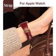 Ladies Retro Slim-fit Oil Wax Leather Small Waist Waist Suit for Apple Watch S12 S11 SE3 Ultra4 Ultr