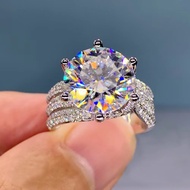 Three Generations of Love Imitation Moissanite Luxury 5-Carat Eight-Heart-Eight-Arrow Ring
