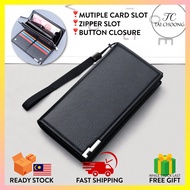 TC BW-102 PU Leather Long Wallet With Zipper Slot & Clip Closure & Strip