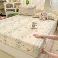 Fashion Cartoon Bedsheet Elegant Flowers Fitted Bedsheet Soft Skin-Friendly Mattress Cover 床单