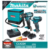 Makita CLX 12V Cordless Combo Impact &amp; Drill with Tools Bag
