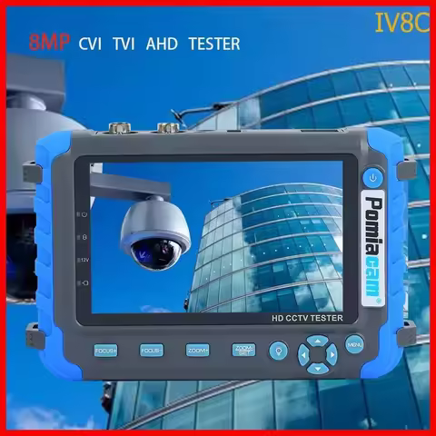 IV8C CCTV Tester Monitor 5.0 Inch Wrist Coaxial 4-in-1 Camera Tester 8MP AHD/TVI/CVI Tester Monitor 