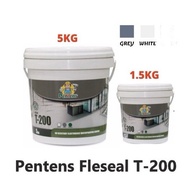 1.5KG 5KG Pentens T-200 Resistant Elastomeric Waterproofing Coating 5KG (t200) *1 Tong Per Order*