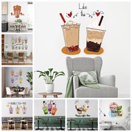 Cartoon Bubble Tea Home Decoration Accessories For Bedroom Decoration Wall Art MURAL Drop Shipping