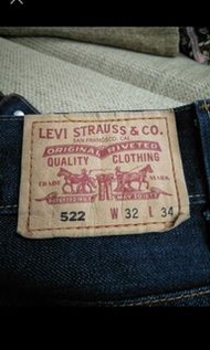 美國Levis 522 深藍色修身牛仔褲 32 34