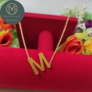 Initial name necklace|Gold initial necklace|24k gold fire initial necklace