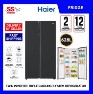 【 DELIVERY BY SELLER 】Haier HRF-619SI(B) BLACK 628L Gross Twin Inverter Tempered Glass Deo Fresh Wet