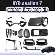 Byd sealion 7 Interior Carbon Fiber Steering Wheel  Boot Center Control Gear Guard ABS Anti Scratch 