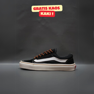 SEPATU VANS21 OLD SKOOL VAULT OG HITAM LIST COKLAT KANVAS 36-43