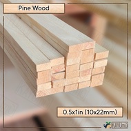 New Planed Pine Wood 0.5x1in (10x22mm) for DIY Projects | Kayu Pine Baru Siap Ketam 0.5x1in (10x22mm