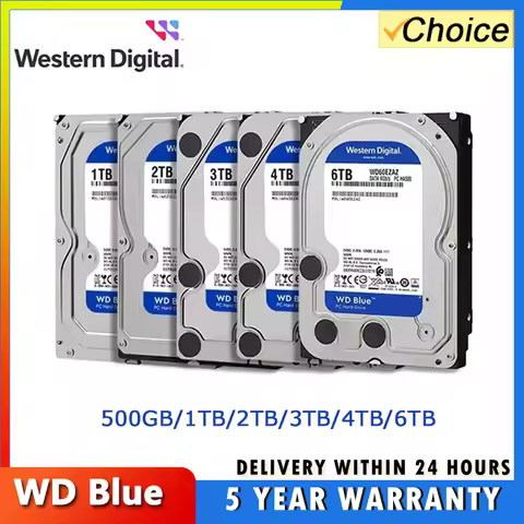 WD BLUE 4TB 6TB 3.5" Hard Drive Disk SATA III 5400 RPM 500GB 1T 2TB HD Hard disk For Monitoring Desk