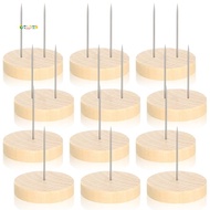 12pcs Crochet Doll Stand Doll Stand Felt Animal Doll Toy Wooden Base Support Action Figure Stand