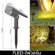 【ForeverBest】Solar Light ไฟสวนโซล่าเซลล์ โคมไฟปักดิน แสงสนามหญ้า กันน้ำ ส่องต้นไม้และสวน การเหนี่ยวน
